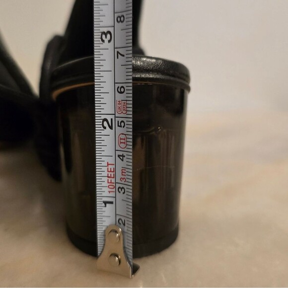 Free People Ankle Wrap Heeled Mules In Black Leather 6.5 - Picture 7 of 11